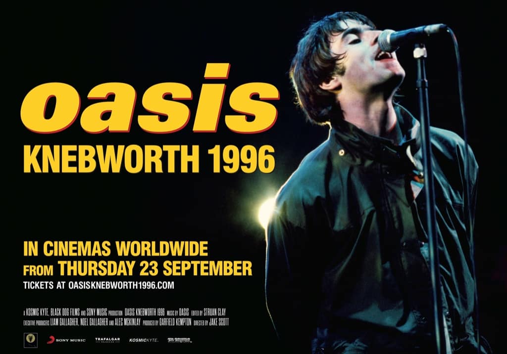 Flyer de la presentación en cines del documental de Oasis